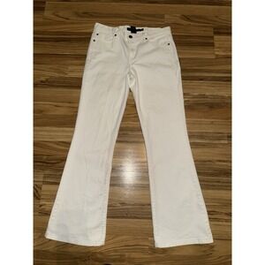 Calvin Klein Women's Denim White Jeans Pants Boot Cut 5 Pocket Sz 10‎ 30 Length